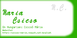 maria csicso business card
