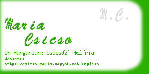 maria csicso business card